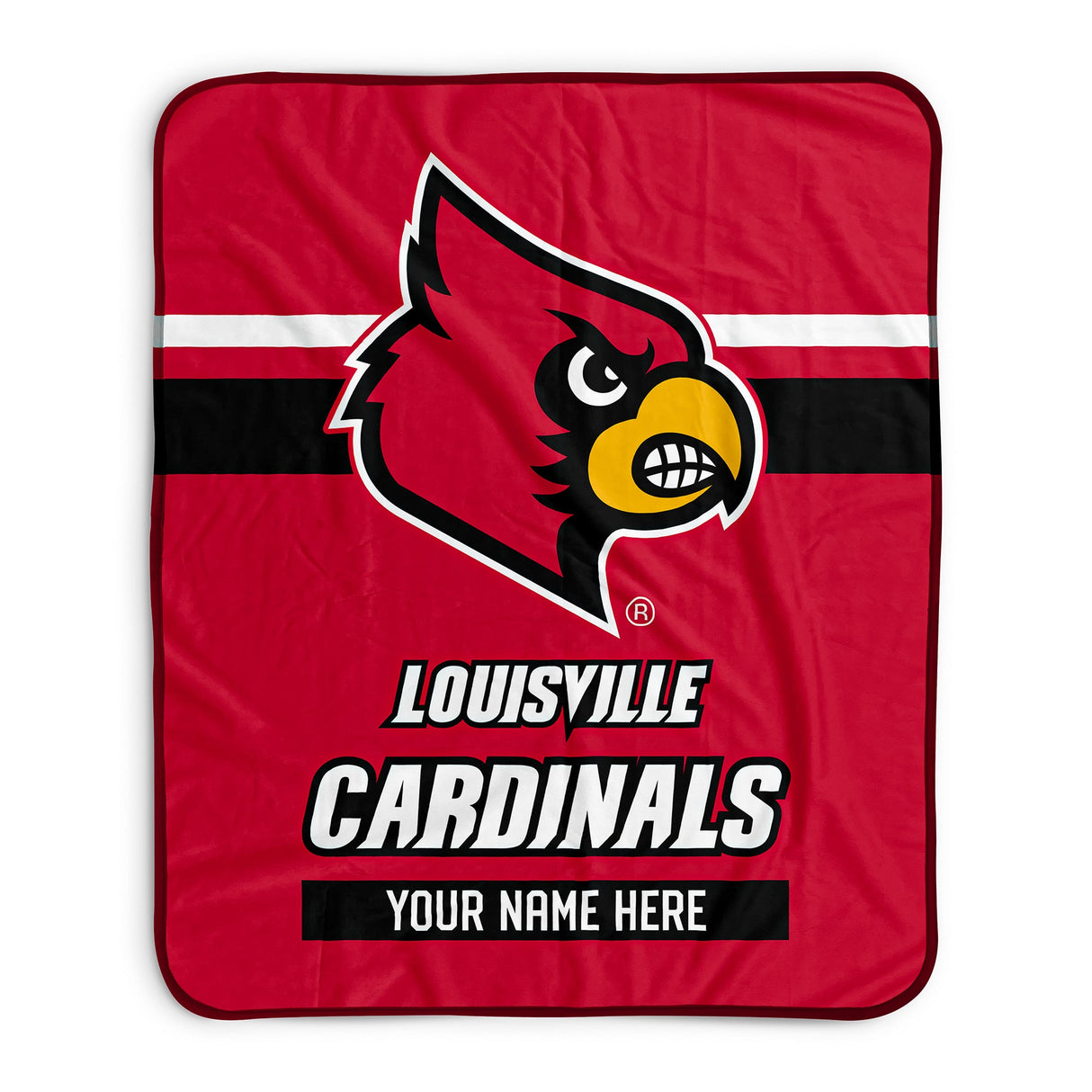 Pixsona Louisville Cardinals Stripes Pixel Fleece Blanket | Personalized | Custom