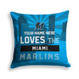 Pixsona Miami Marlins Skyline Throw Pillow | Personalized | Custom