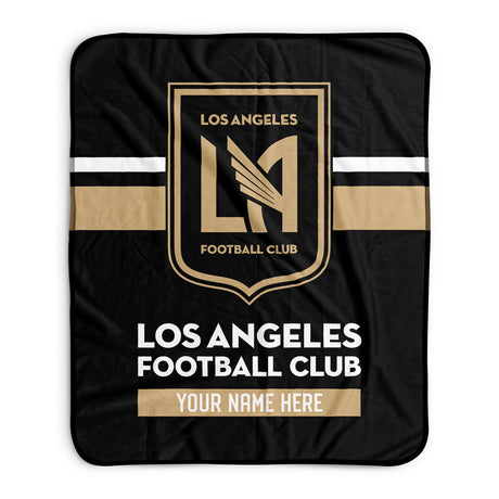 Pixsona Los Angeles Football Club Stripes Pixel Fleece Blanket | Personalized | Custom