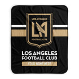 Pixsona Los Angeles Football Club Stripes Pixel Fleece Blanket | Personalized | Custom