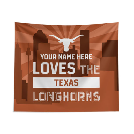 Pixsona Texas Longhorns Skyline Tapestry | Personalized | Custom
