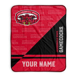 Pixsona Jacksonville State Gamecocks Split Pixel Fleece Blanket | Personalized | Custom