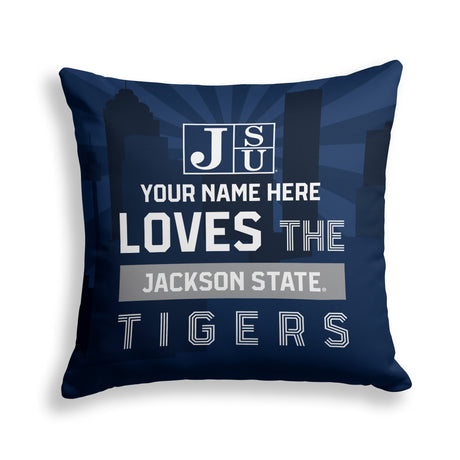 Pixsona Jackson State Tigers Skyline Throw Pillow | Personalized | Custom