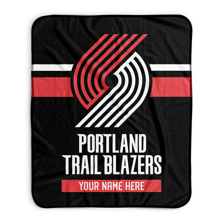 Pixsona Portland Trail Blazers Stripes Pixel Fleece Blanket | Personalized | Custom