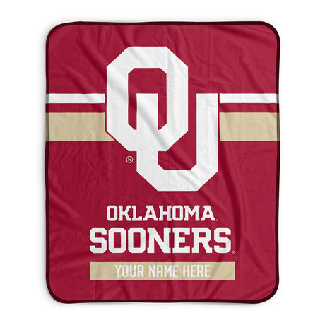 Pixsona Oklahoma Sooners Stripes Pixel Fleece Blanket | Personalized | Custom