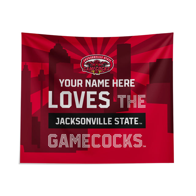 Pixsona Jacksonville State Gamecocks Skyline Tapestry | Personalized | Custom