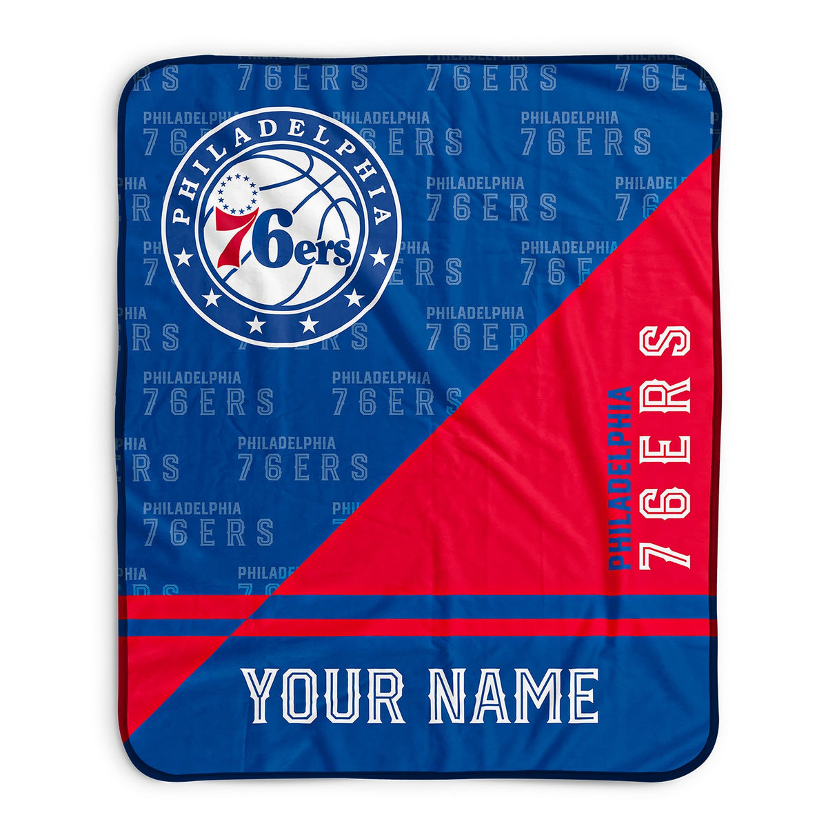 Pixsona Philadelphia 76ers Split Pixel Fleece Blanket | Personalized | Custom