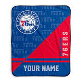 Pixsona Philadelphia 76ers Split Pixel Fleece Blanket | Personalized | Custom