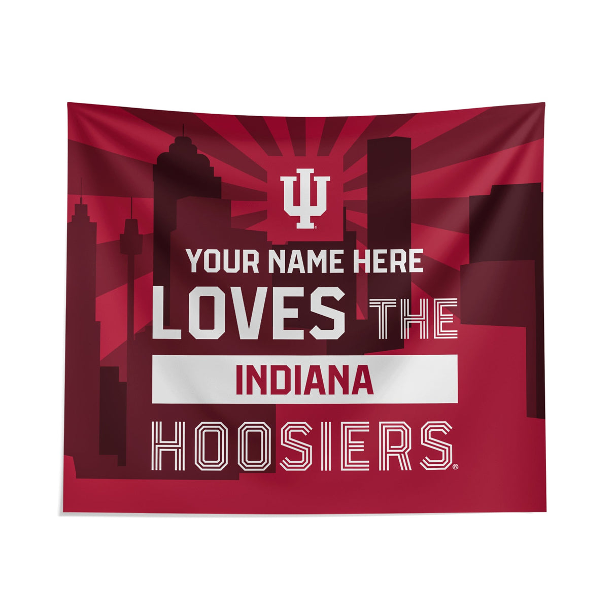 Pixsona Indiana Hoosiers Skyline Tapestry | Personalized | Custom