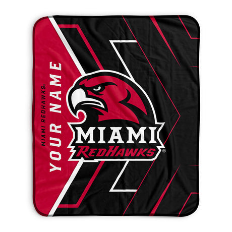 Pixsona Miami University Redhawks Glow Pixel Fleece Blanket | Personalized | Custom