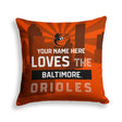 Pixsona Baltimore Orioles Skyline Throw Pillow | Personalized | Custom
