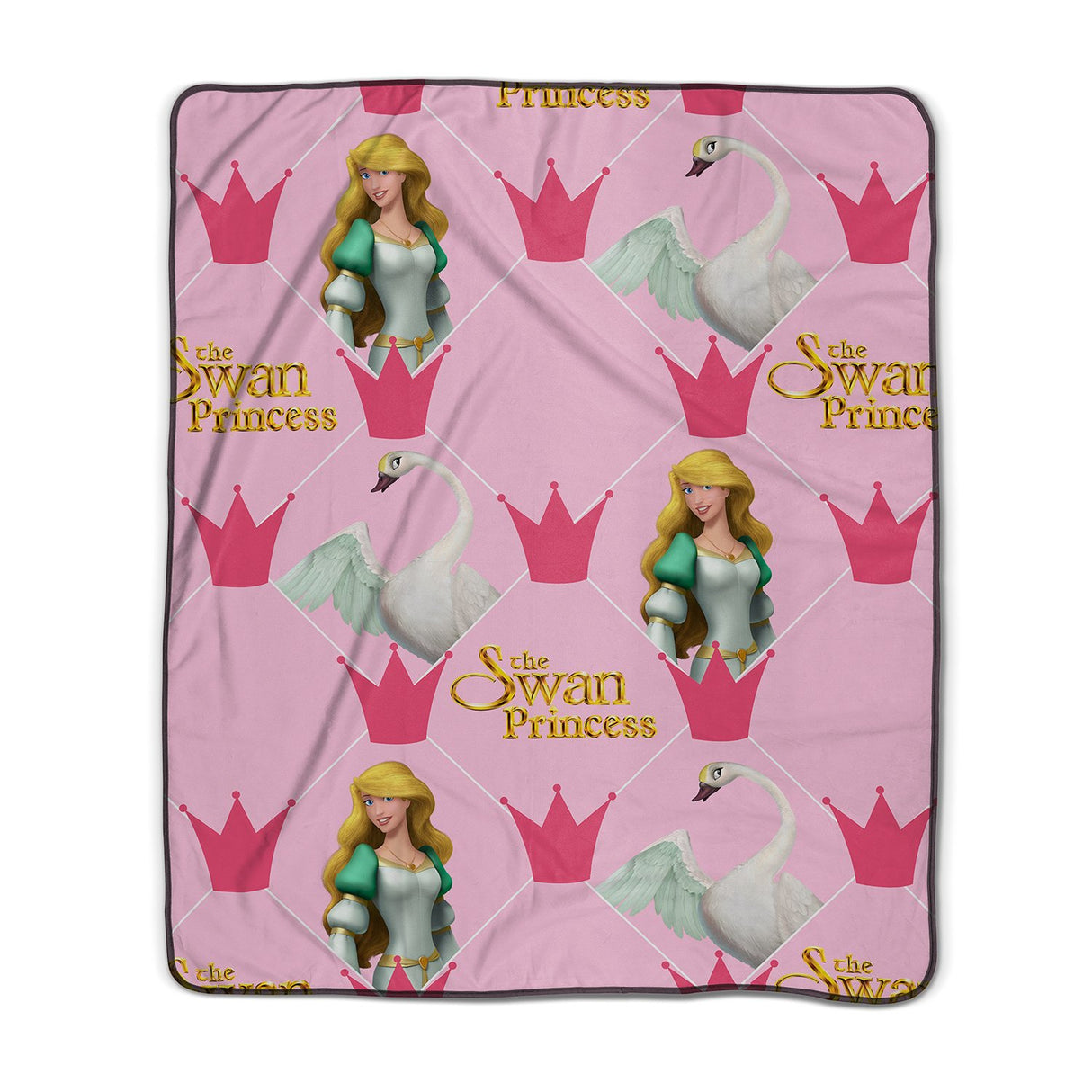 Pixsona Swan Princess Pattern Pixel Fleece Blanket