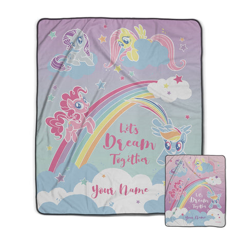 Pixsona My Little Pony Dream Together Pixel Fleece Blanket | Personalized | Custom