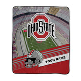 Pixsona Ohio State Stadium Pixel Fleece Blanket | Personalized | Custom