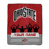 Pixsona Ohio State Buckeyes Silhouette Pixel Fleece Blanket | Personalized | Custom