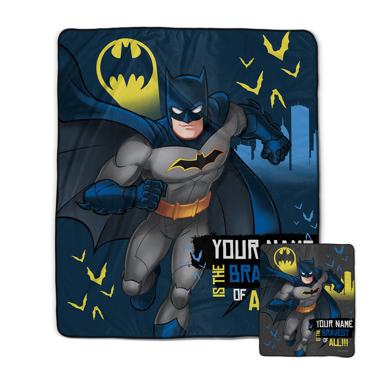 Pixsona Batman The Bravest Pixel Fleece Blanket | Personalized | Custom