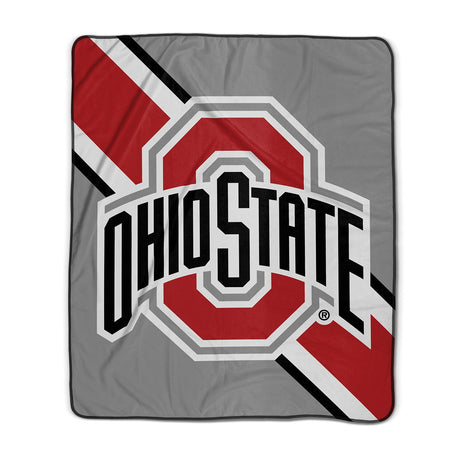 Pixsona Ohio State Buckeyes Stripe Pixel Fleece Blanket | Personalized | Custom