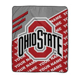 Pixsona Ohio State Name Repeat Pixel Fleece Blanket | Personalized | Custom