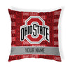 Pixsona Throw Pillows Licensed Ohio State Buckeyes Name Pattern Throw Pillow | Personalized | Custom