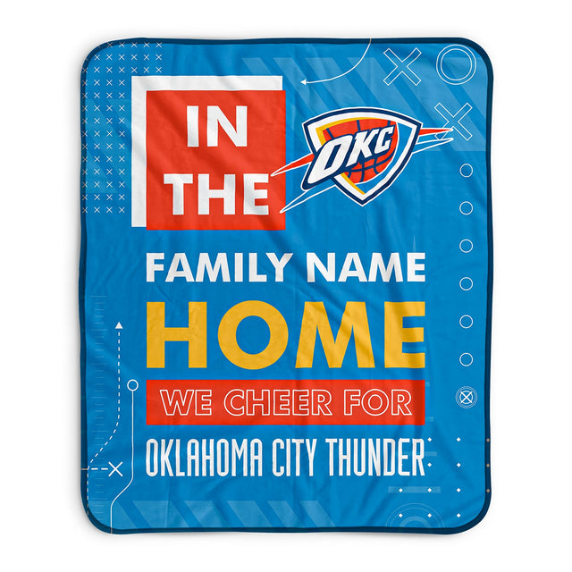 Pixsona Oklahoma City Thunder Cheer Pixel Fleece Blanket | Personalized | Custom