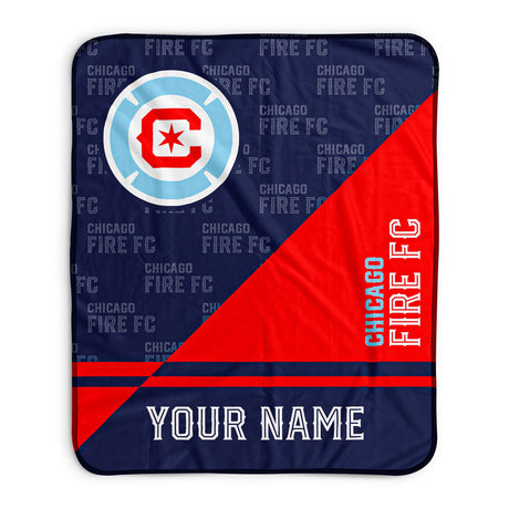 Pixsona Chicago Fire FC Split Pixel Fleece Blanket | Personalized | Custom