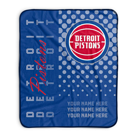 Pixsona Detroit Pistons Halftone Pixel Fleece Blanket | Personalized | Custom