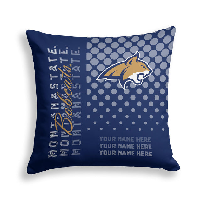 Pixsona Montana State Bobcats Halftone Throw Pillow | Personalized | Custom