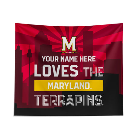 Pixsona Maryland Terrapins Skyline Tapestry | Personalized | Custom