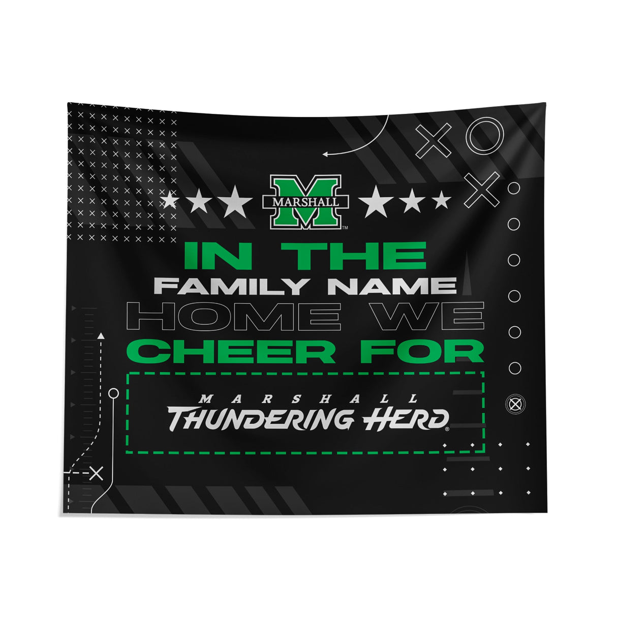 Pixsona Marshall Thundering Herd Cheer Tapestry | Personalized | Custom