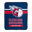 Pixsona Cleveland Guardians Stripes Pixel Fleece Blanket | Personalized | Custom