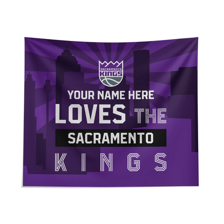 Pixsona Sacramento Kings Skyline Tapestry | Personalized | Custom