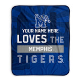 Pixsona Memphis Tigers Skyline Pixel Fleece Blanket | Personalized | Custom