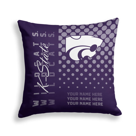 Pixsona Kansas State Wildcats Halftone Throw Pillow | Personalized | Custom