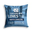 Pixsona North Carolina Tar Heels Skyline Throw Pillow | Personalized | Custom