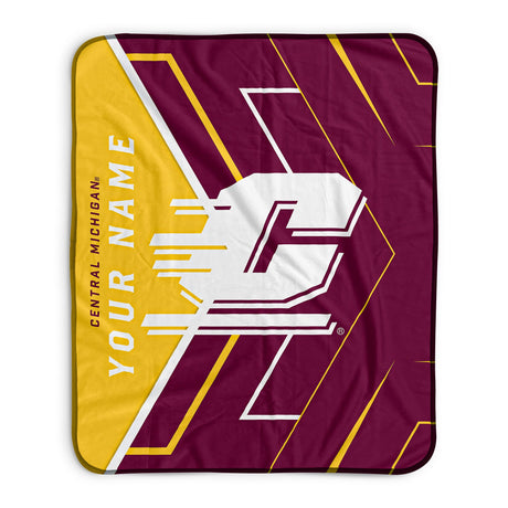 Pixsona Central Michigan Chippewas Glow Pixel Fleece Blanket | Personalized | Custom