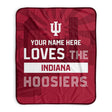 Pixsona Indiana Hoosiers Skyline Pixel Fleece Blanket | Personalized | Custom