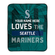Pixsona Seattle Mariners Skyline Pixel Fleece Blanket | Personalized | Custom