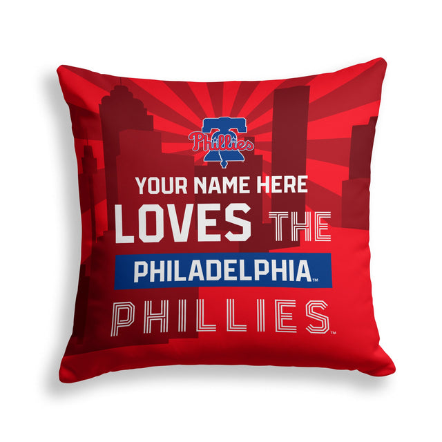 Pixsona Philadelphia Phillies Skyline Throw Pillow | Personalized | Custom
