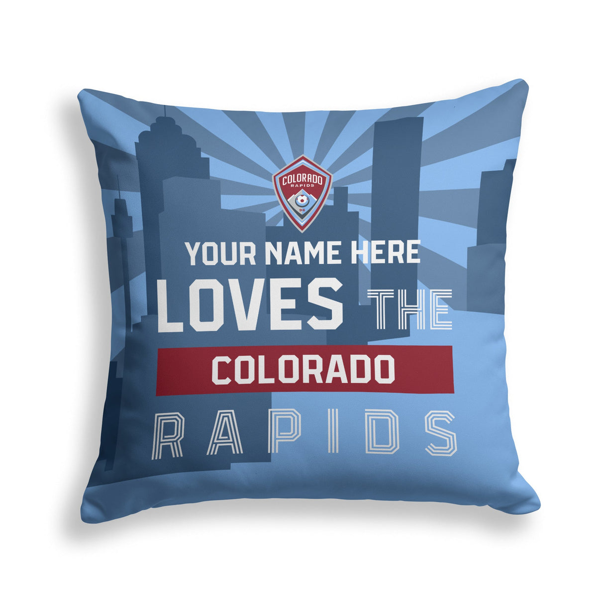 Pixsona Colorado Rapids Skyline Throw Pillow | Personalized | Custom