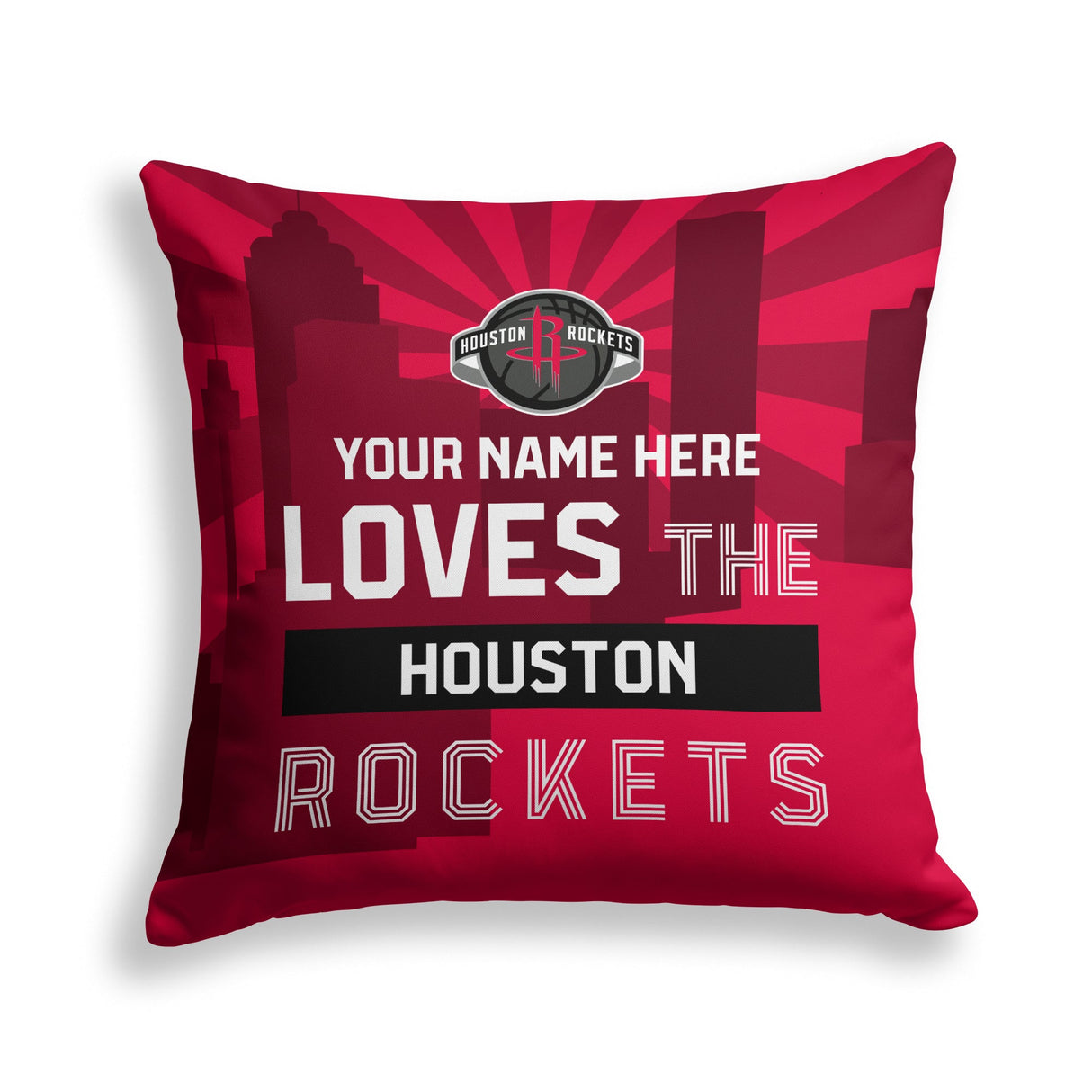Pixsona Houston Rockets Skyline Throw Pillow | Personalized | Custom