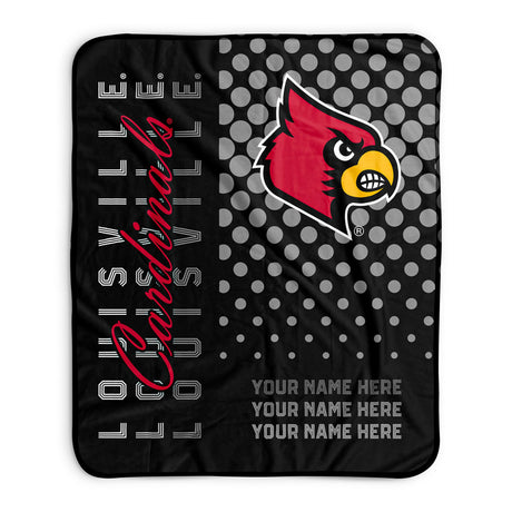Pixsona Louisville Cardinals Halftone Pixel Fleece Blanket | Personalized | Custom
