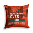 Pixsona Miami Hurricanes Skyline Throw Pillow | Personalized | Custom