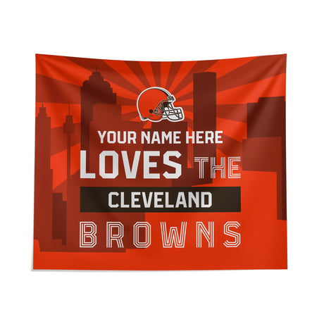 Pixsona Cleveland Browns Skyline Tapestry | Personalized | Custom