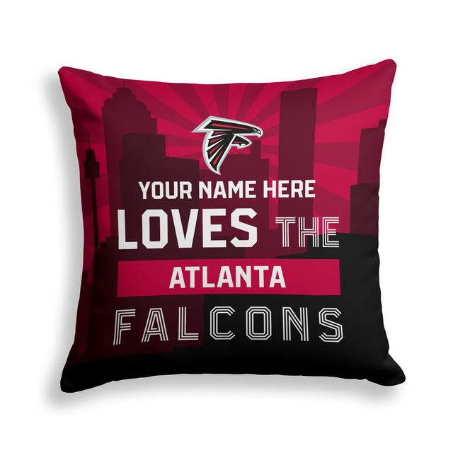 Pixsona Atlanta Falcons Skyline Throw Pillow | Personalized | Custom