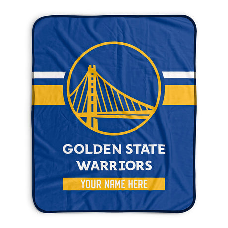 Pixsona Golden State Warriors Stripes Pixel Fleece Blanket | Personalized | Custom