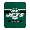 Pixsona New York Jets Stripes Pixel Fleece Blanket | Personalized | Custom
