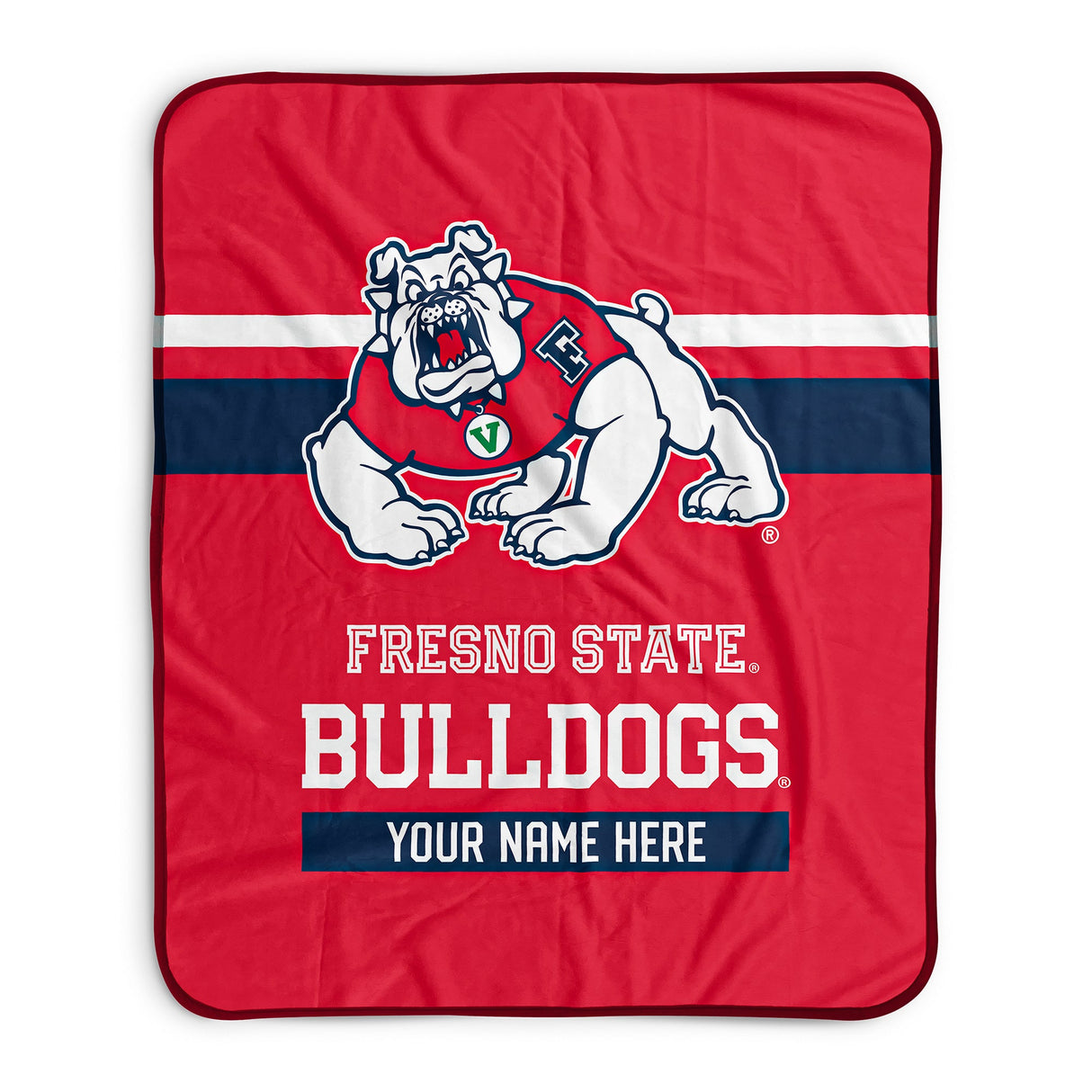 Pixsona Fresno State Bulldogs Stripes Pixel Fleece Blanket | Personalized | Custom