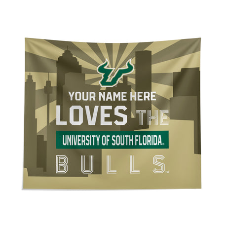 Pixsona South Florida Bulls Skyline Tapestry | Personalized | Custom