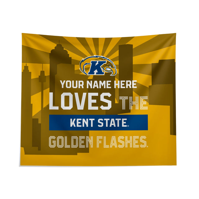 Pixsona Kent State Golden Flashes Skyline Tapestry | Personalized | Custom