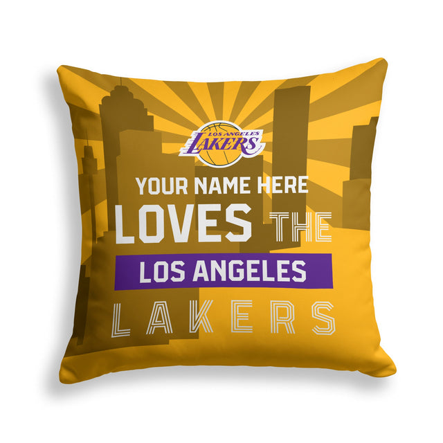 Pixsona Los Angeles Lakers Skyline Throw Pillow | Personalized | Custom